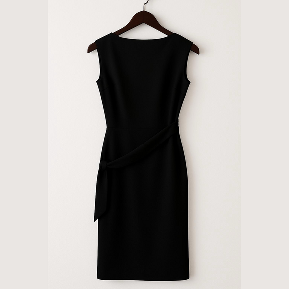 Diane Von Furstenberg Black Ruched Sleeveless Midi Dress - Picture 4 of 4
